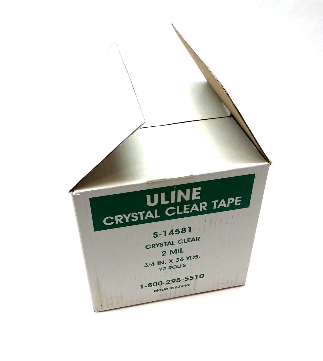 ULine S-14581 Crystal Clear Tape 3/4" x 36 yds BOX OF 57 ROLLS - Maverick Industrial Sales