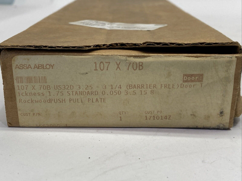 Rockwood Assa Abloy 107X70B US32D Pull Plate 3-1/4" x 1.75" x 0.05" - Maverick Industrial Sales