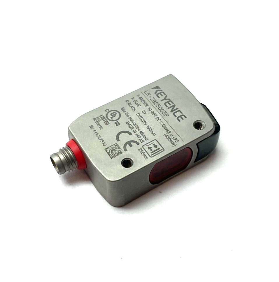 Keyence LR-ZB250C3P Self-Contained CMOS Distance Based Laser Sensor 3-Pin 250mm - Maverick Industrial Sales