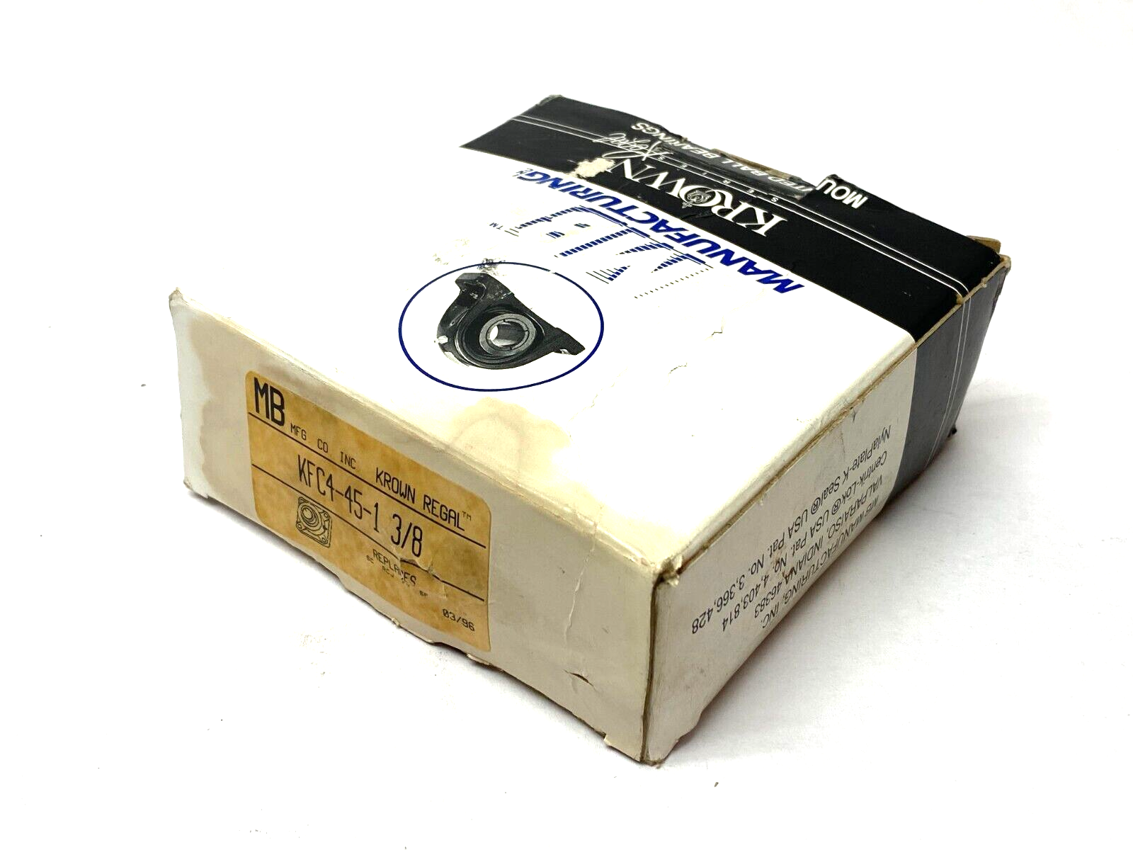 KFC4-45-1 3/8 | MB Mfg Krown Regal Surface Mount Flange Bearing 4-Bolt - New Other - Maverick Industrial Sales