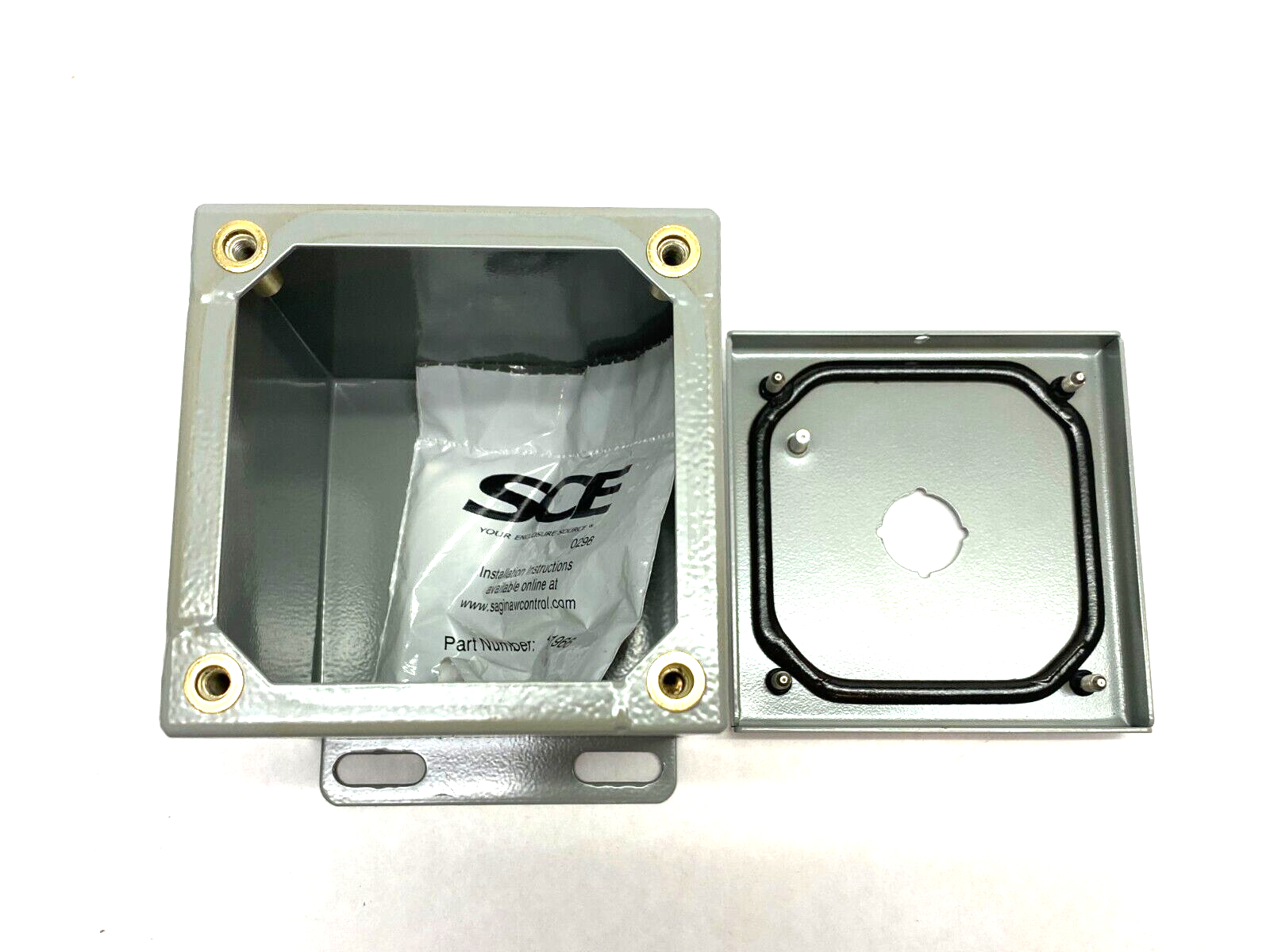 Saginaw Control & Engineering SCE-1PBXI Pushbutton Enclosure 4" x 4" Gray Steel - Maverick Industrial Sales