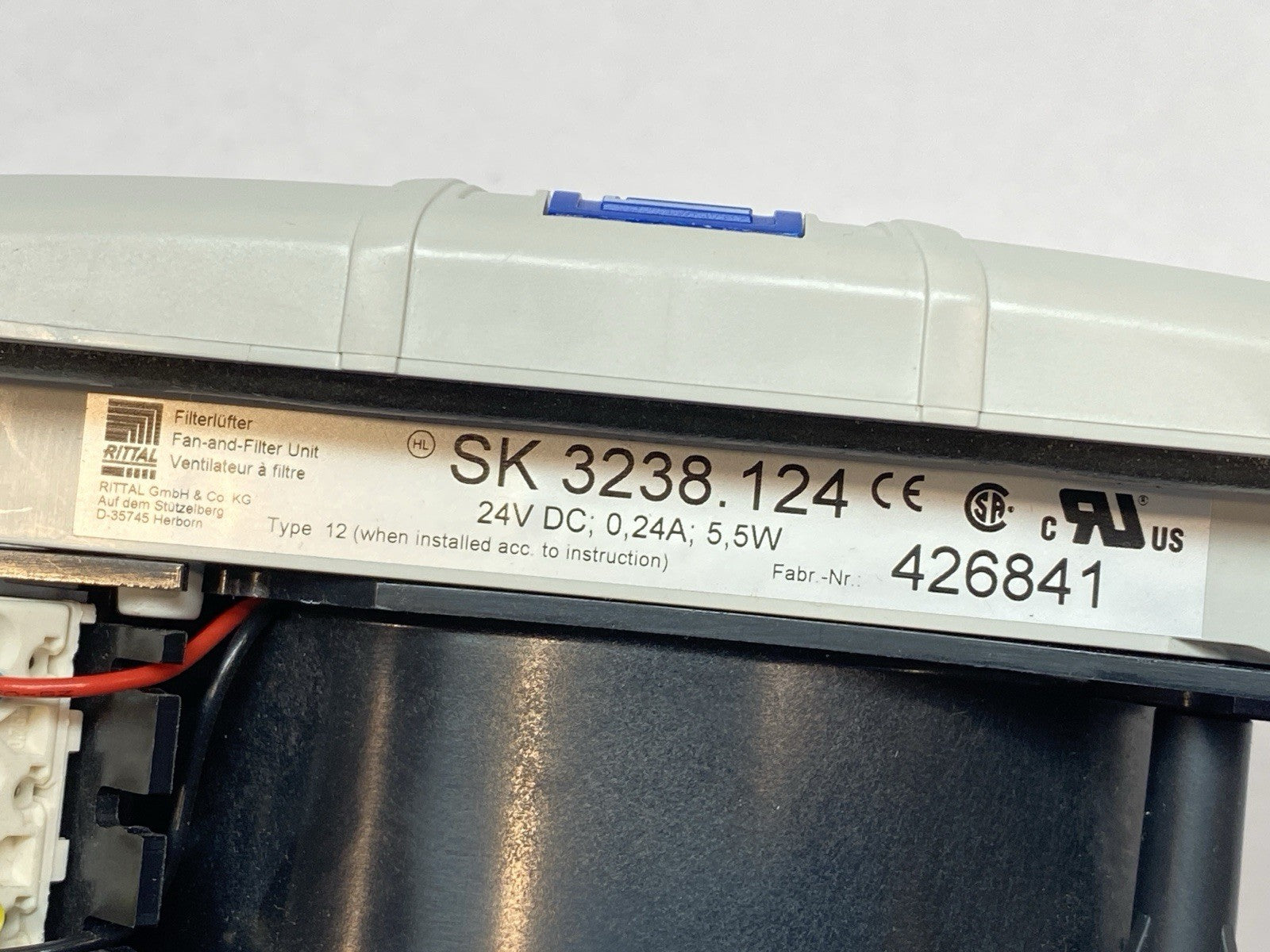 SK 3238.124 | Rittal Axial Fan And FIlter Unit 0.24A 24VDC 5.5W - Used - Maverick Industrial Sales