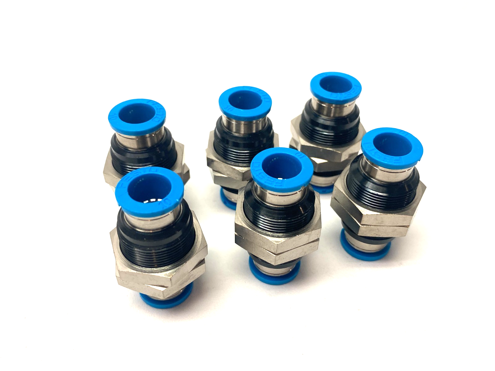 Festo QSS-10 Push-In Bulkhead Connector 10mm Tube 153160 LOT OF 6 - Maverick Industrial Sales