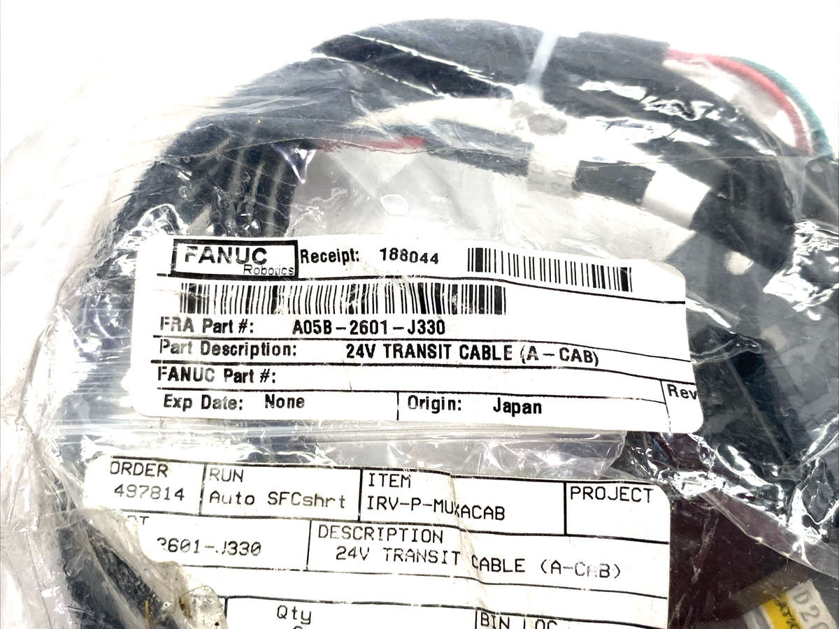 Fanuc A05B-2601-J330 Transit Cable Assembly 24V, for R-30iB Controller - Maverick Industrial Sales