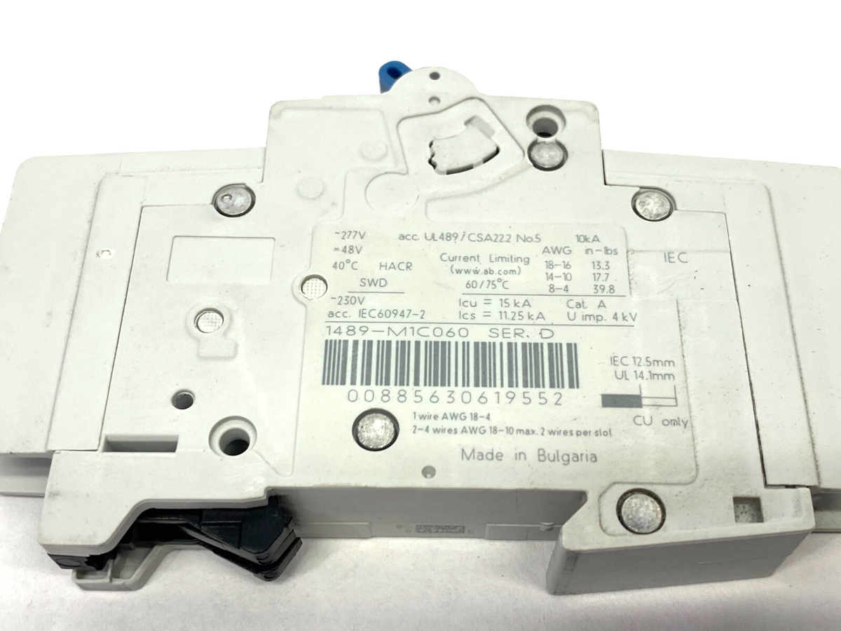 Allen Bradley 1489-M1C060 Ser. D Circuit Breaker 1-Pole - Maverick Industrial Sales
