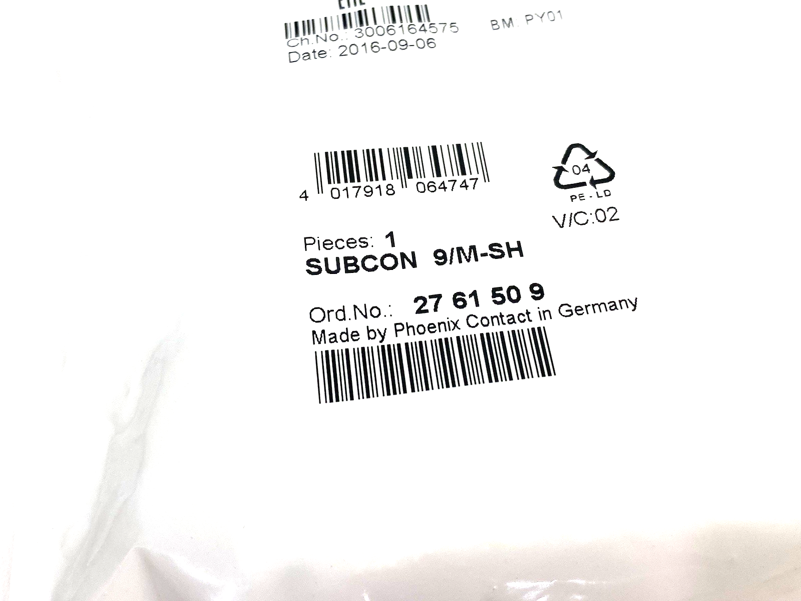Phoenix Contact SUBCON 9/M-SH 9-Position D-SUB Bus Connector 2761509 - Maverick Industrial Sales