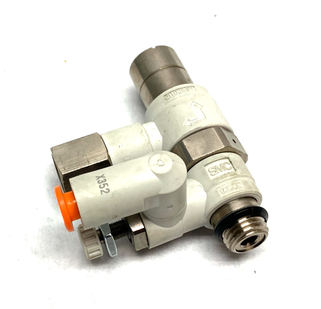SMC ASP430F-U02-07-X352 Speed Control w/ Check Valve 1/4" Tube to 1/4" Thread - Maverick Industrial Sales