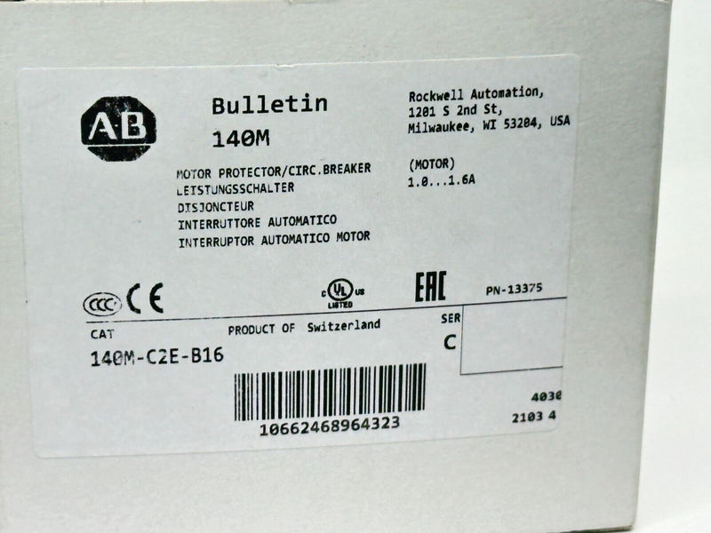 Allen Bradley 140M-C2E-B16 Ser C Motor Protector / Circuit Breaker 1.6A 3P - Maverick Industrial Sales