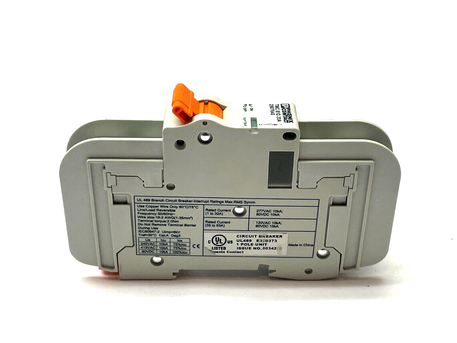 Phoenix Contact TMC 81D 20A Thermomagnetic Device Circuit Breaker 2907640 - Maverick Industrial Sales