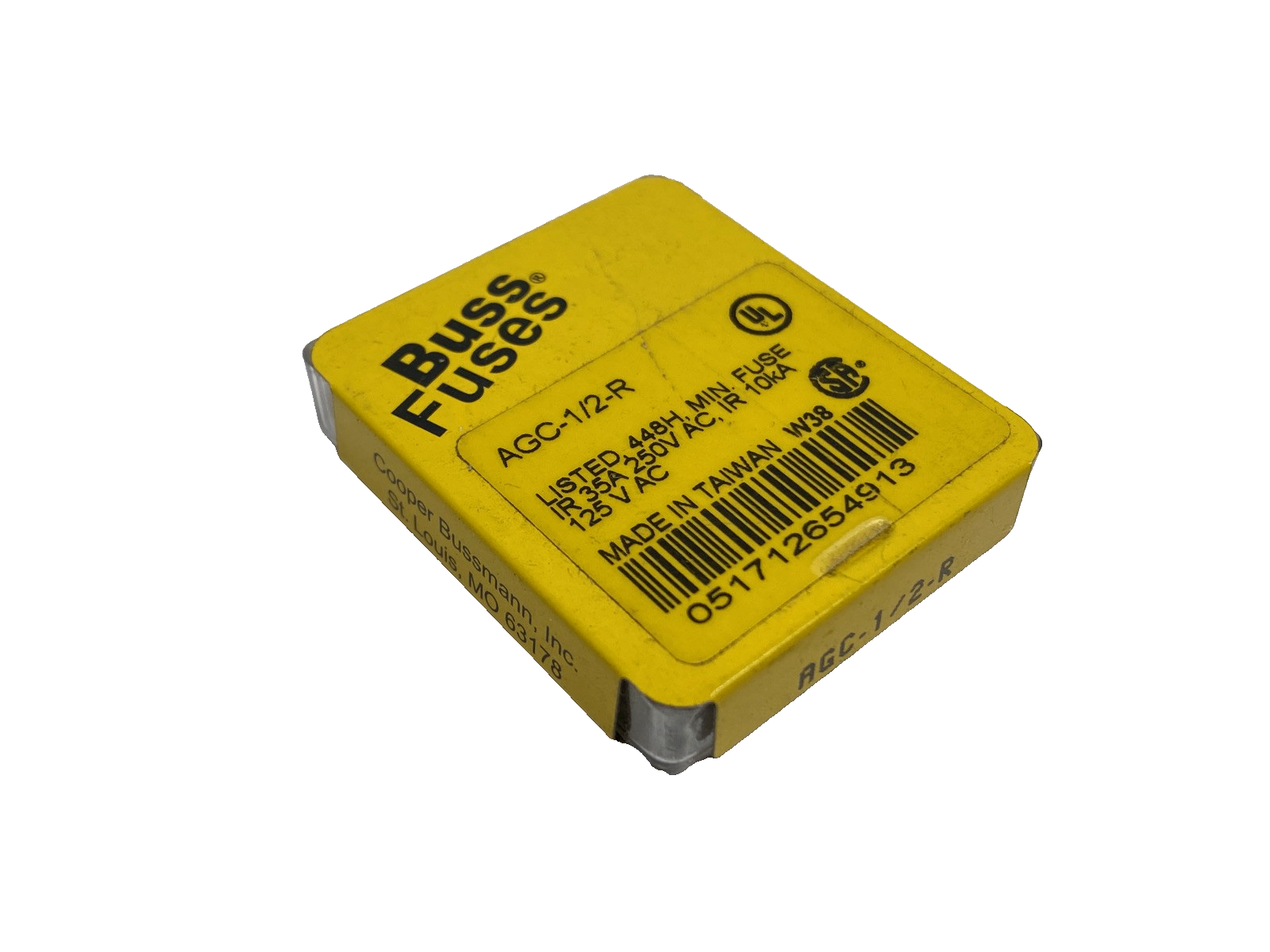 Cooper Bussmann AGC-1/2-R Miniature Fuse 0.5A 250VAC PACKAGE OF 5 - Maverick Industrial Sales