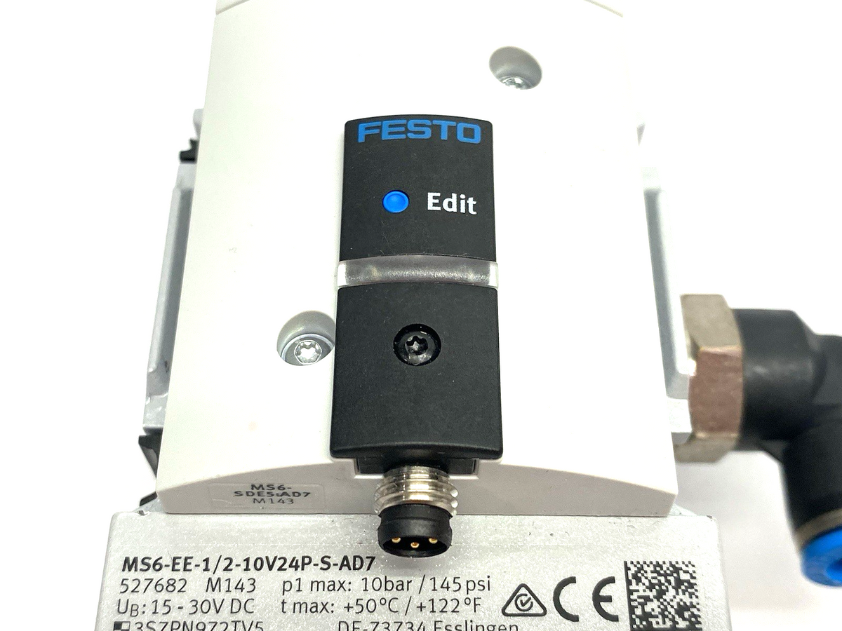 MS6-EE-1/2-10V24P-S-AD7 | Festo On/Off Soft Start Valve, Built-In Switch 527682 - Used - Maverick Industrial Sales