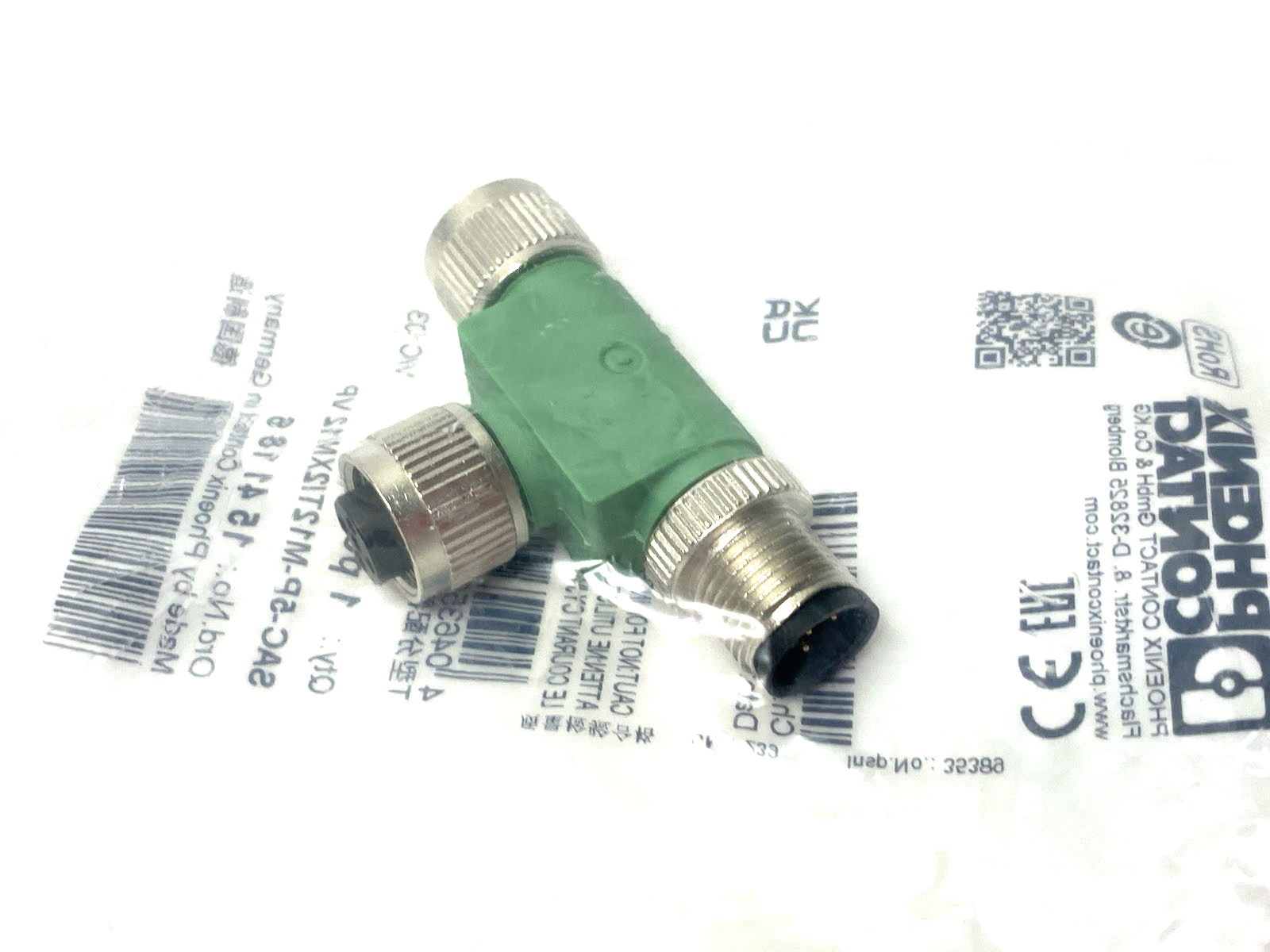 Phoenix Contact SAC-5P-M12T/2XM12 VP T-Distributor 5-Position A-Coded 1541186 - Maverick Industrial Sales