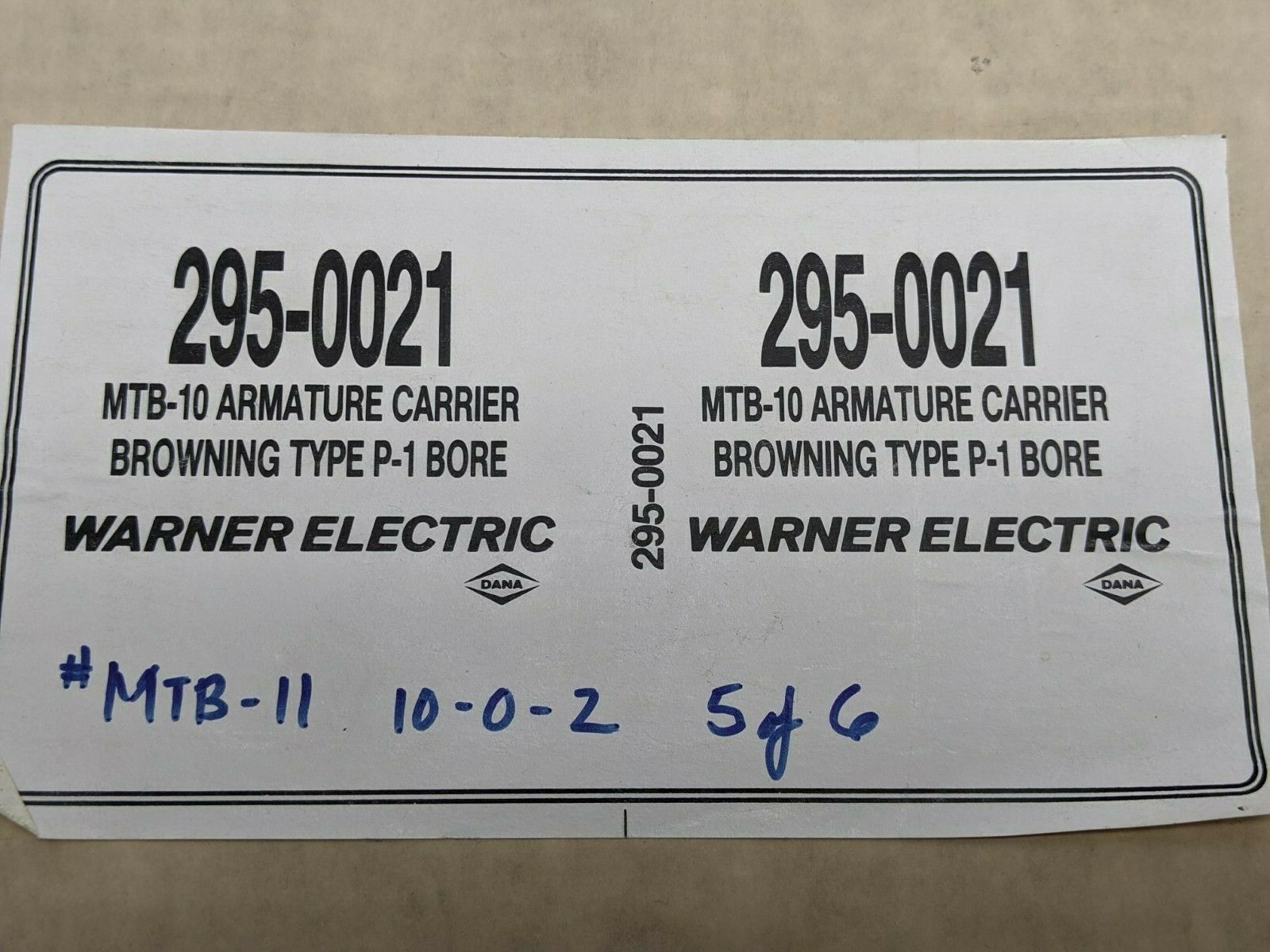 Warner Electric 295-0021 MTB-10 Armature Carrier Browning Type P-1 Bore - Maverick Industrial Sales