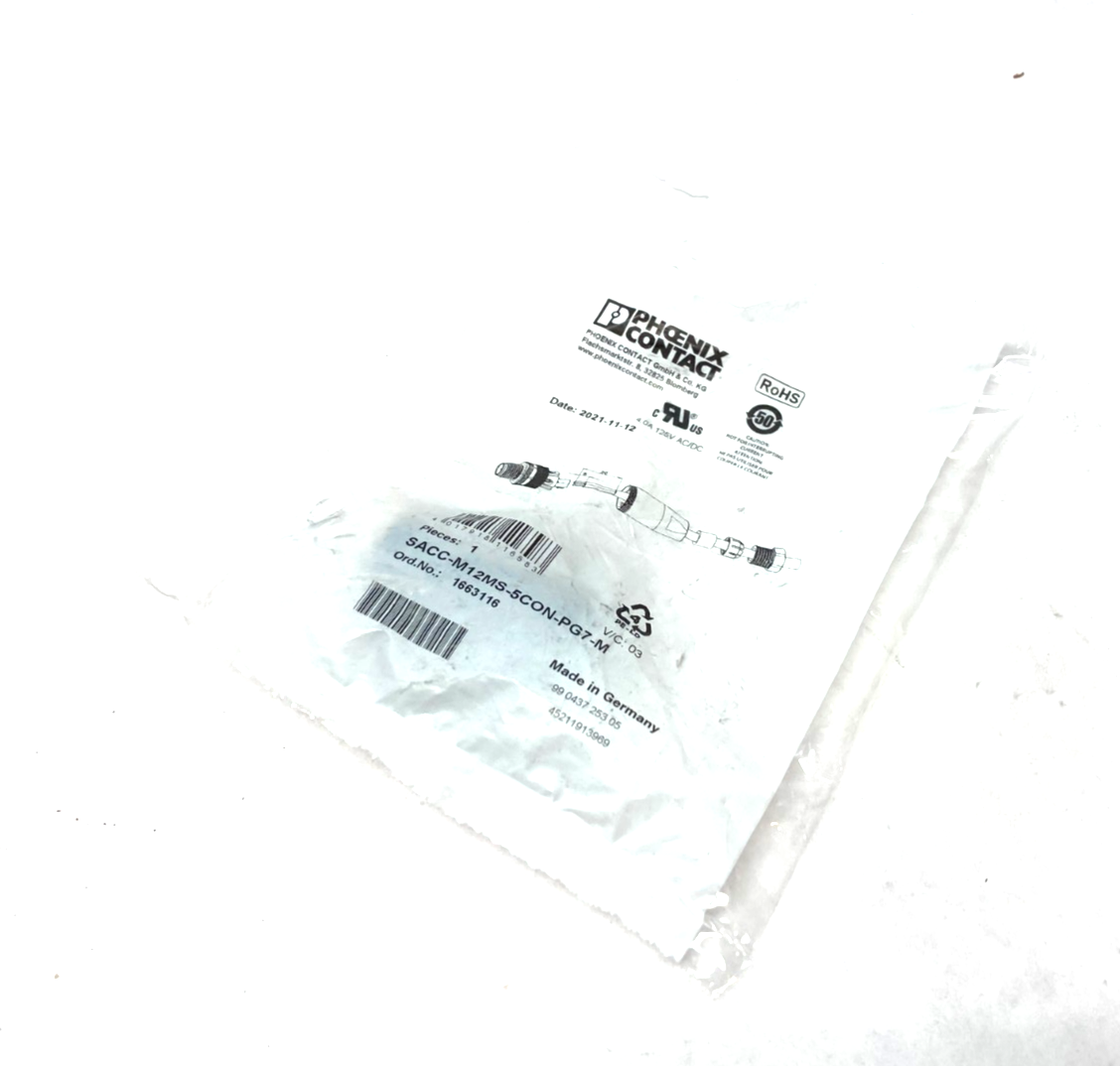 Phoenix Contact SACC-M12MS-5CON-PG7-M Male Wireable Connector M12 5-Pin 1663116 - Maverick Industrial Sales