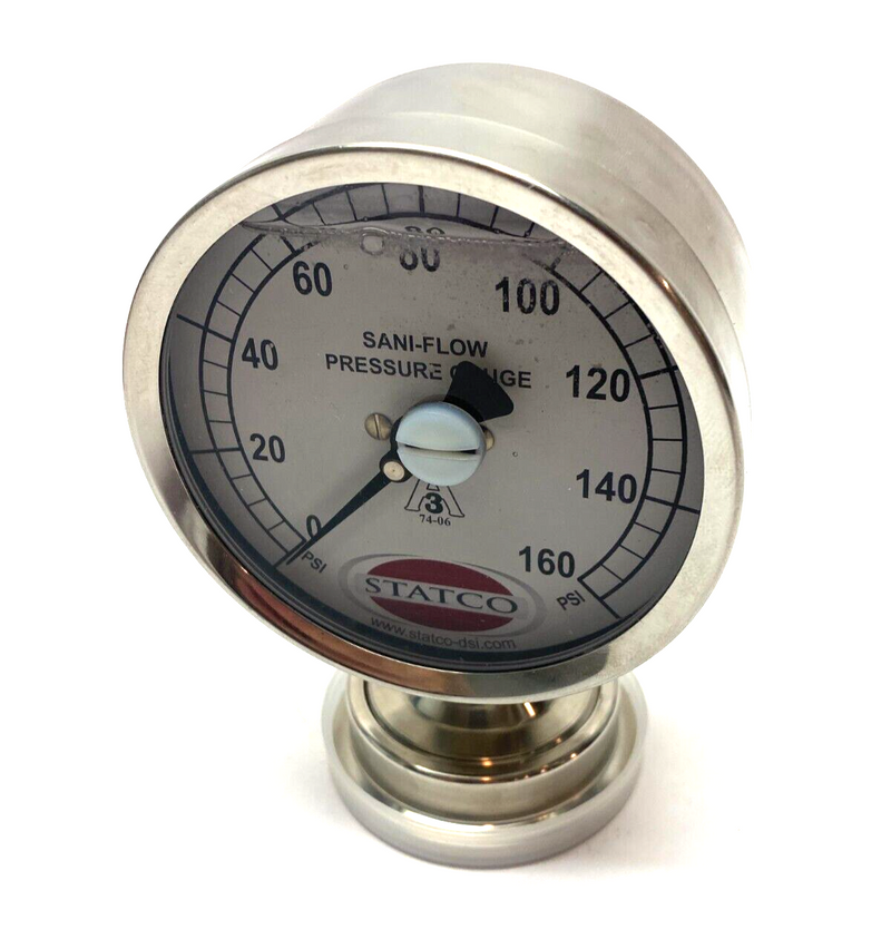 CSE 3S-E-2U-GF-BT-SS Sanitary Pressure Gauge 0-160psi Stainless Steel - Maverick Industrial Sales