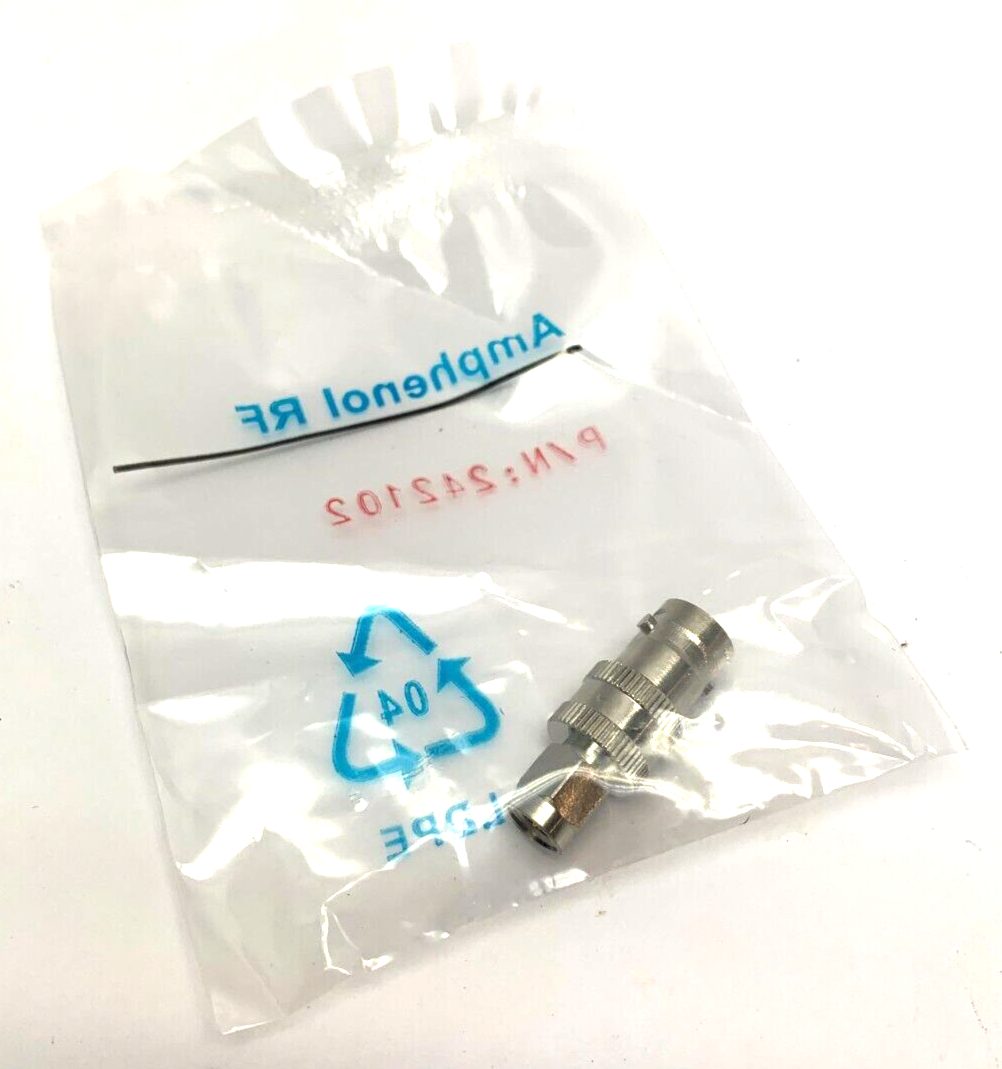 Amphenol 242102 Coaxial Connector SMA Plug Male Pin to BNC Jack Female Socket - Maverick Industrial Sales