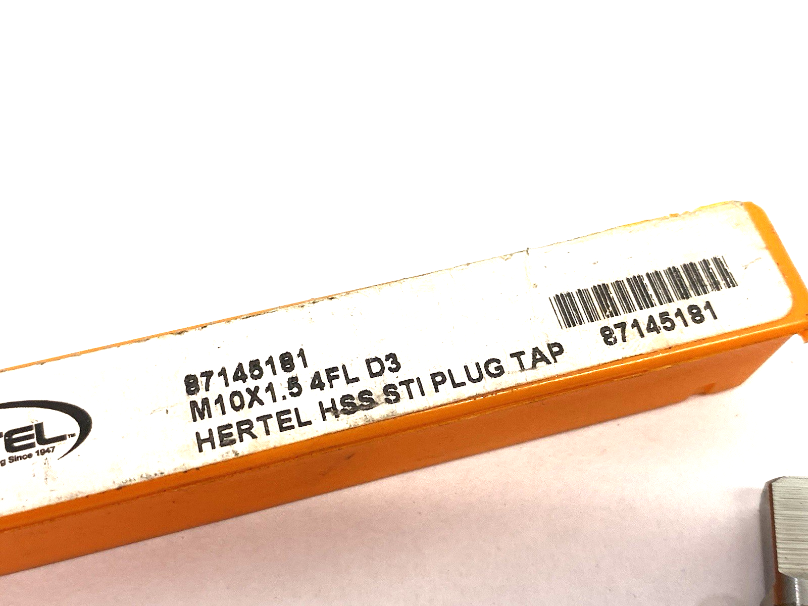 87145181 | Hertel Hand STI Tap: M10 x 1.5 Metric Course, D3, 4 Flutes, Plug Chamf. - New – Open box - Maverick Industrial Sales