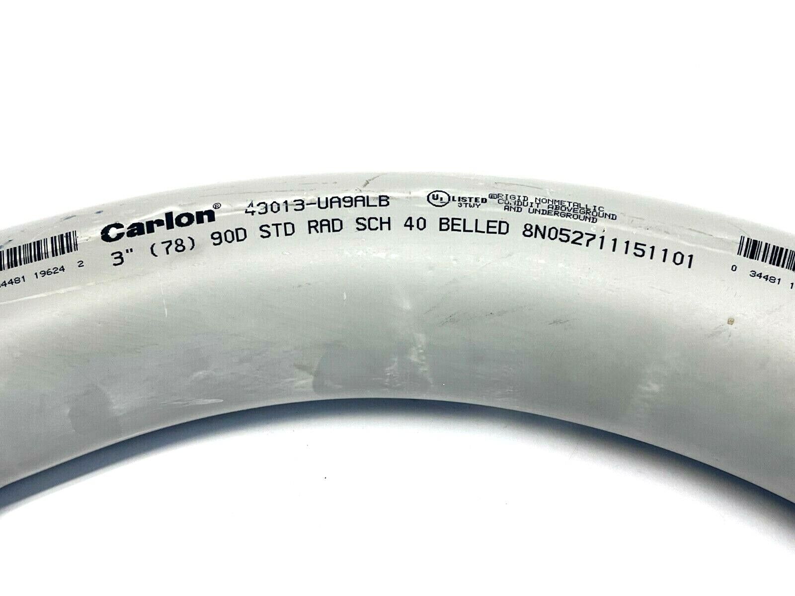 Carlon 49013-UA9ALB 3" 90 Degree Standard Radius Schedule 40 Belled End Elbow - Maverick Industrial Sales