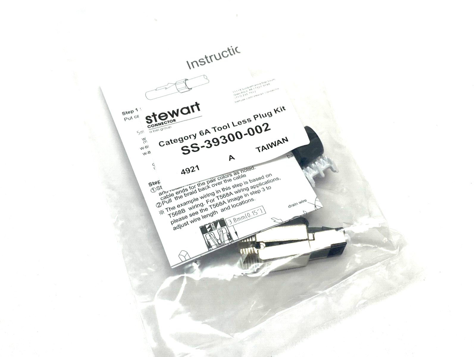Stewart SS-39300-002 Category 6A Tool Less Plug Kit - Maverick Industrial Sales