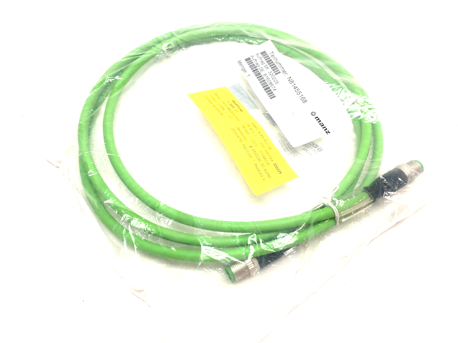 Beckhoff ZK1090-6161-0020 Double Ended EtherCAT Cable M12 to M12 4-Pin 042269 - Maverick Industrial Sales