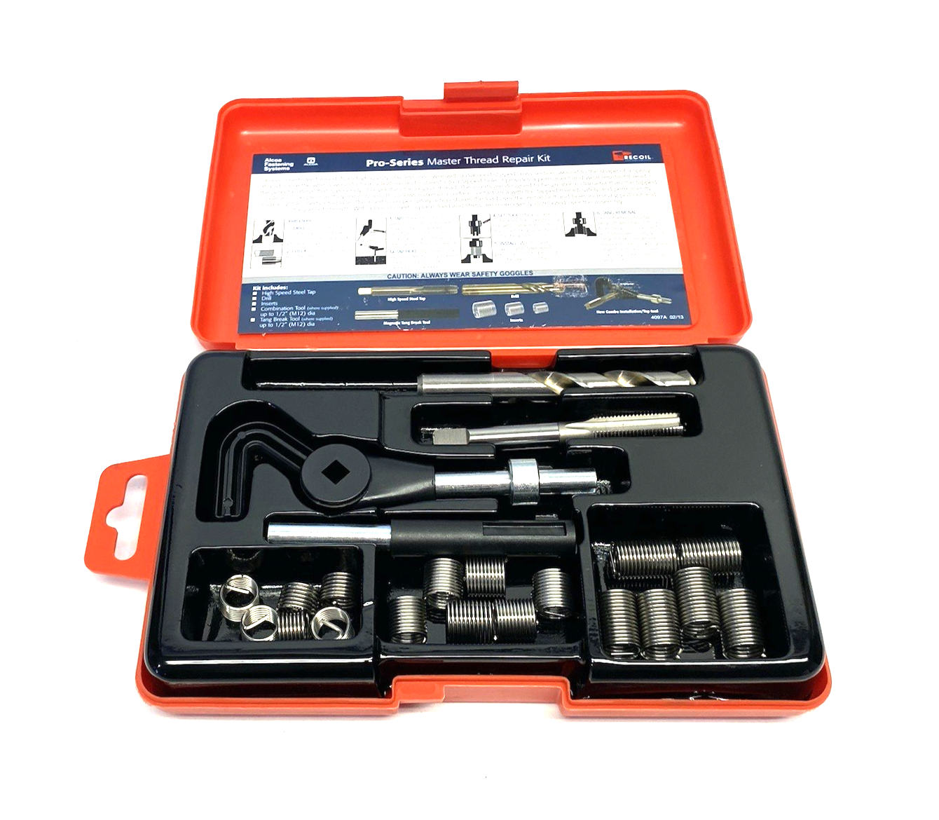 34076 | Recoil Pro Series Helical Insert Thread Repair Kit, 6-Inserts, Each Size - New – Open box - Maverick Industrial Sales