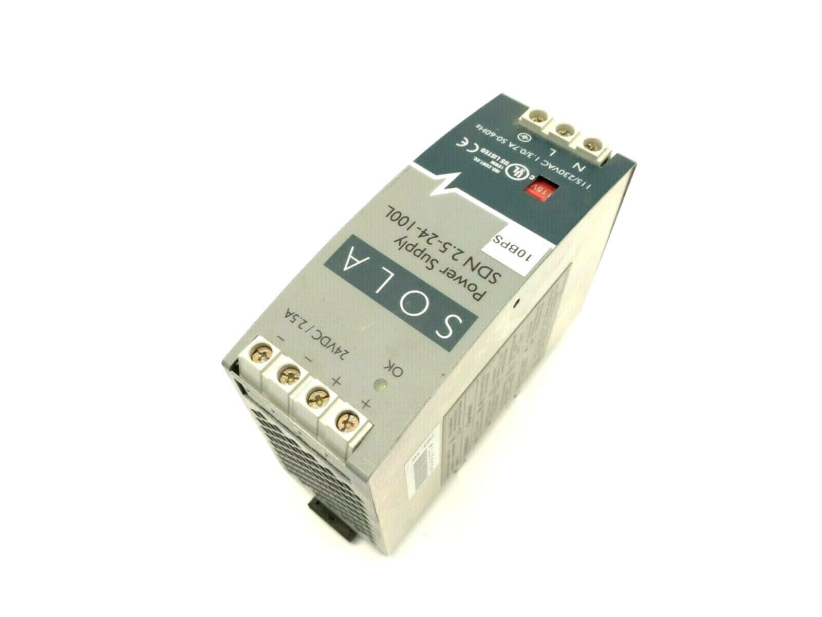 Sola SDN2.5-24-100L SDN Series Power Supply Unit 115/230VAC 24VDC - Maverick Industrial Sales