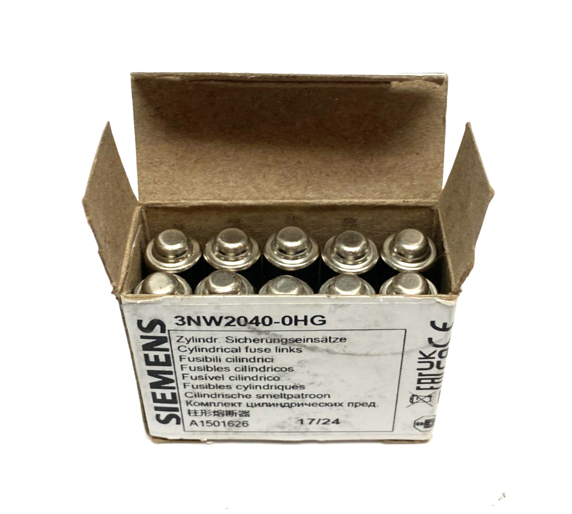 Siemens 3NW2040-0HG SENTRON Cylindrical Fuse, Slow-Blow, 4A, BOX OF 10 - Maverick Industrial Sales