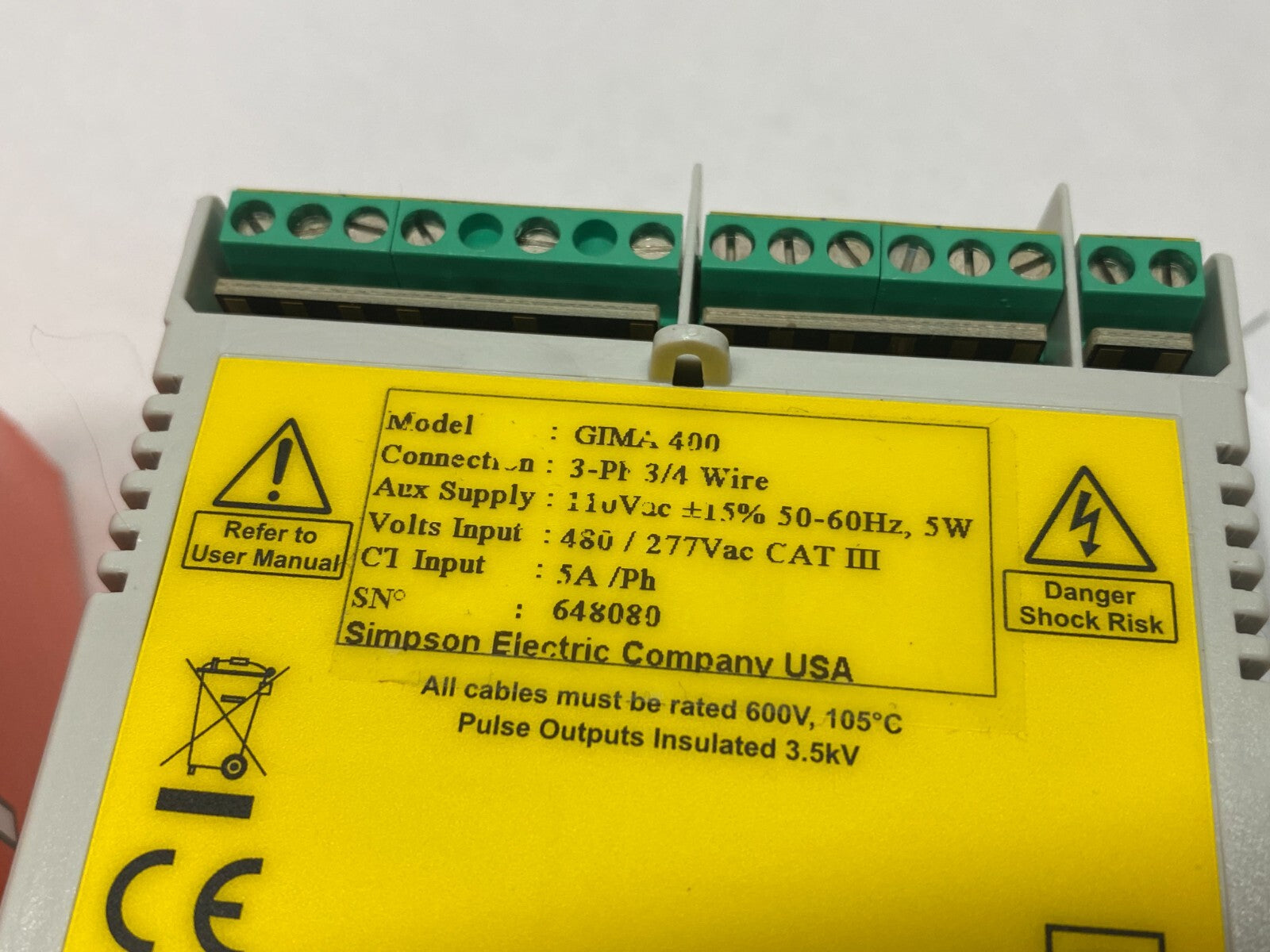 Simpson GIMA 400 3Ø Energy and Power Sub-Meter 50102 - Maverick Industrial Sales