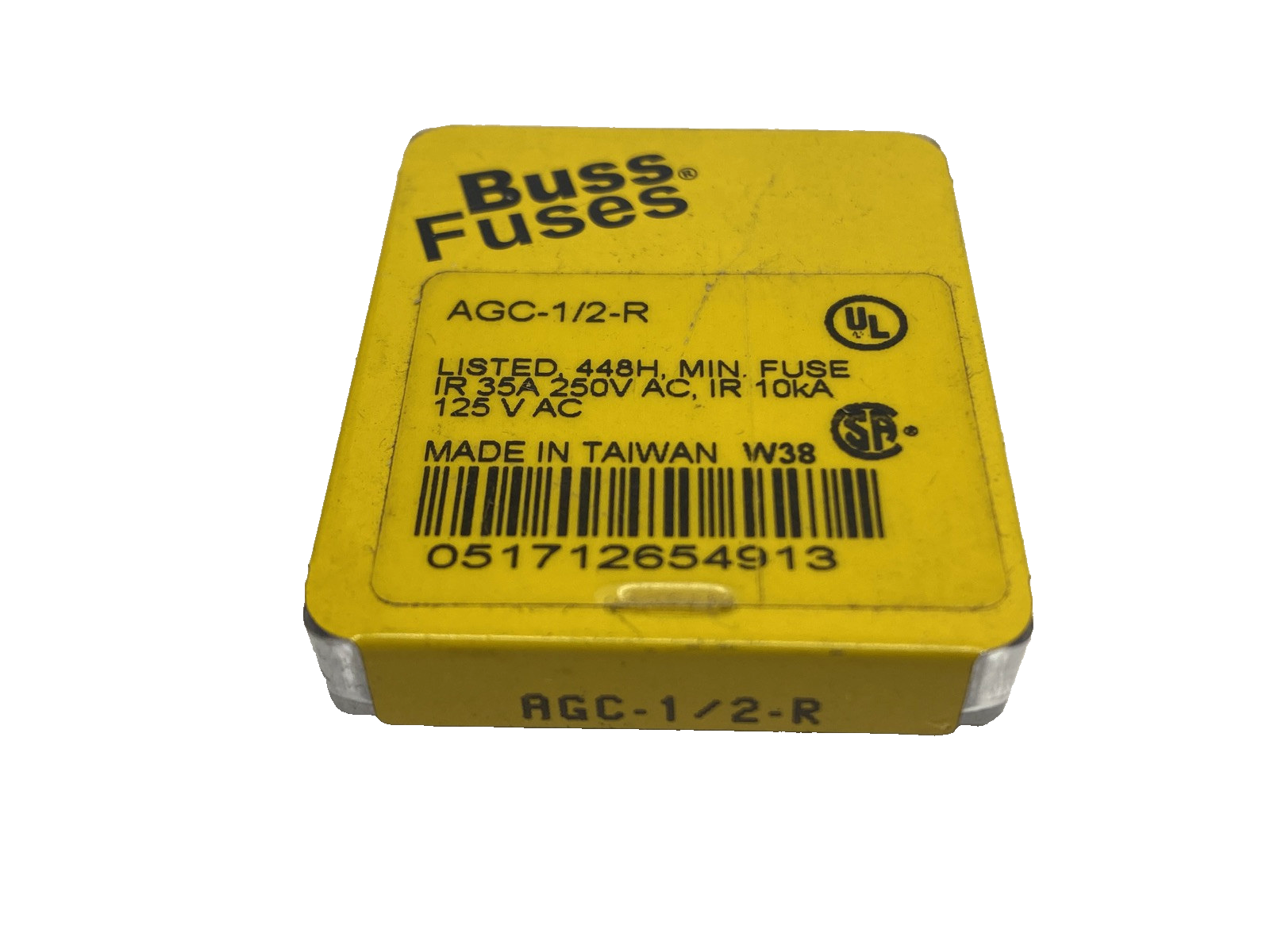 Cooper Bussmann AGC-1/2-R Miniature Fuse 0.5A 250VAC PACKAGE OF 5 - Maverick Industrial Sales