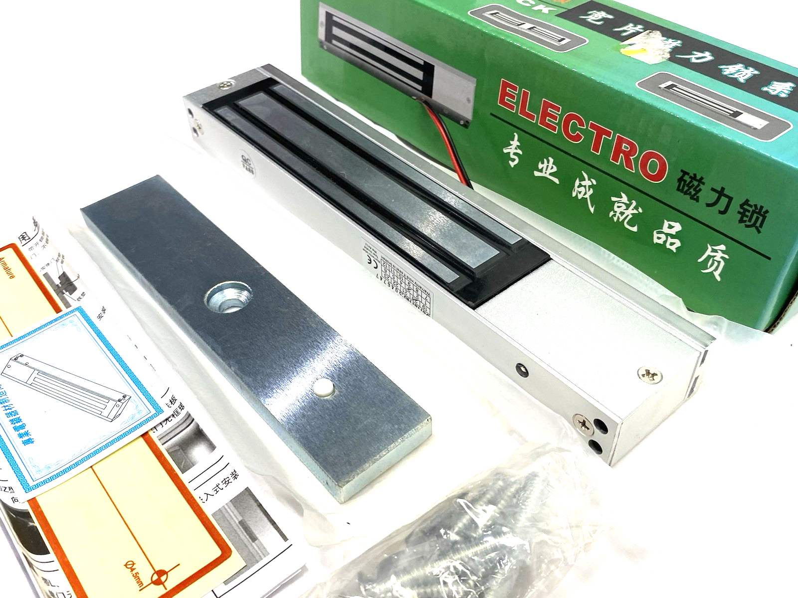 571334 | Surface Mount Electromagnetic Door Lock w/ LEDs, Hardware & Plate 12V - New – Open box - Maverick Industrial Sales