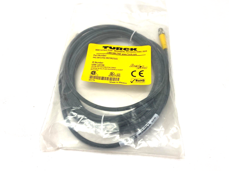 Turck PKG 3M-4-PSG 3M/S90/S101 Flexlife Double Ended Cordset U99-10728 - Maverick Industrial Sales