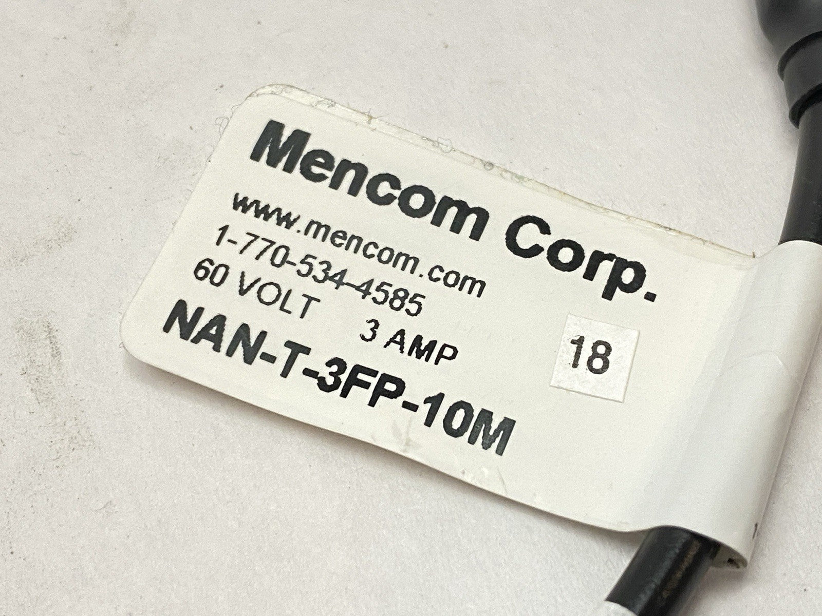 Mencom NAN-T-3FP-10M Cordset Female Straight M8 3-Pin - Flying Leads 10m - Maverick Industrial Sales
