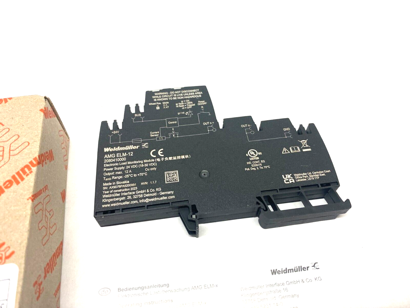 Weidmüller 2080410000 maxGUARD Electronic Load Monitor Power Supply AMG ELM-12 - Maverick Industrial Sales