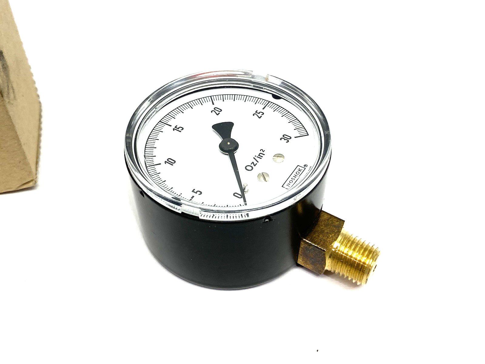 25-200-30 | NoShok Pressure Gauge, Male 1/4" NPT Bottom Conn. Black Steel Case - New – Open box - Maverick Industrial Sales