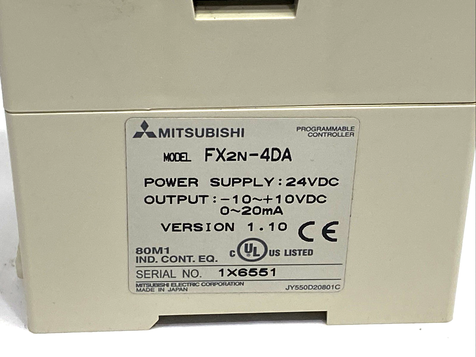 FX2N-4DA | Mitsubishi Power Supply 24VDC 10VDC 0-20mA - Used - Maverick Industrial Sales