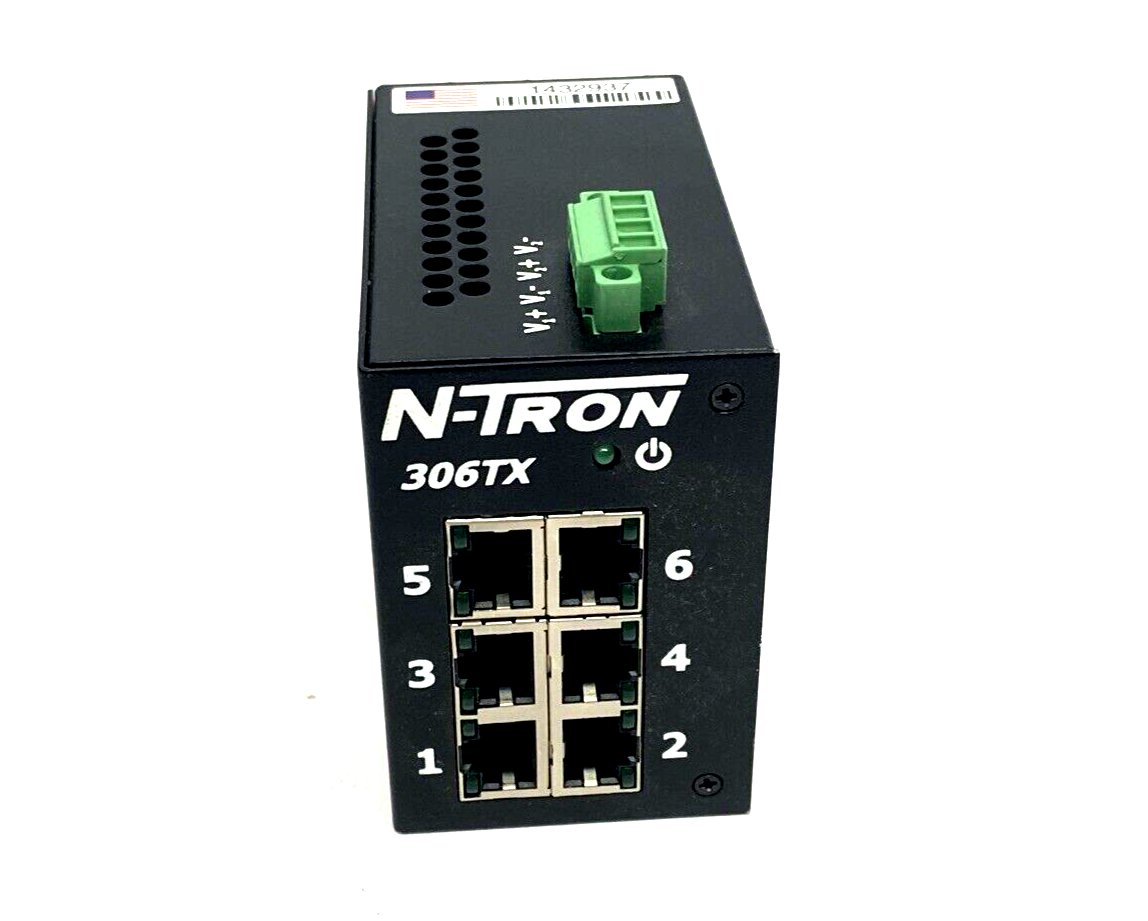 Red Lion N-TRON 306TX 6-Port Industrial Ethernet Switch 10/100BaseTX RJ-45 Ports - Maverick Industrial Sales