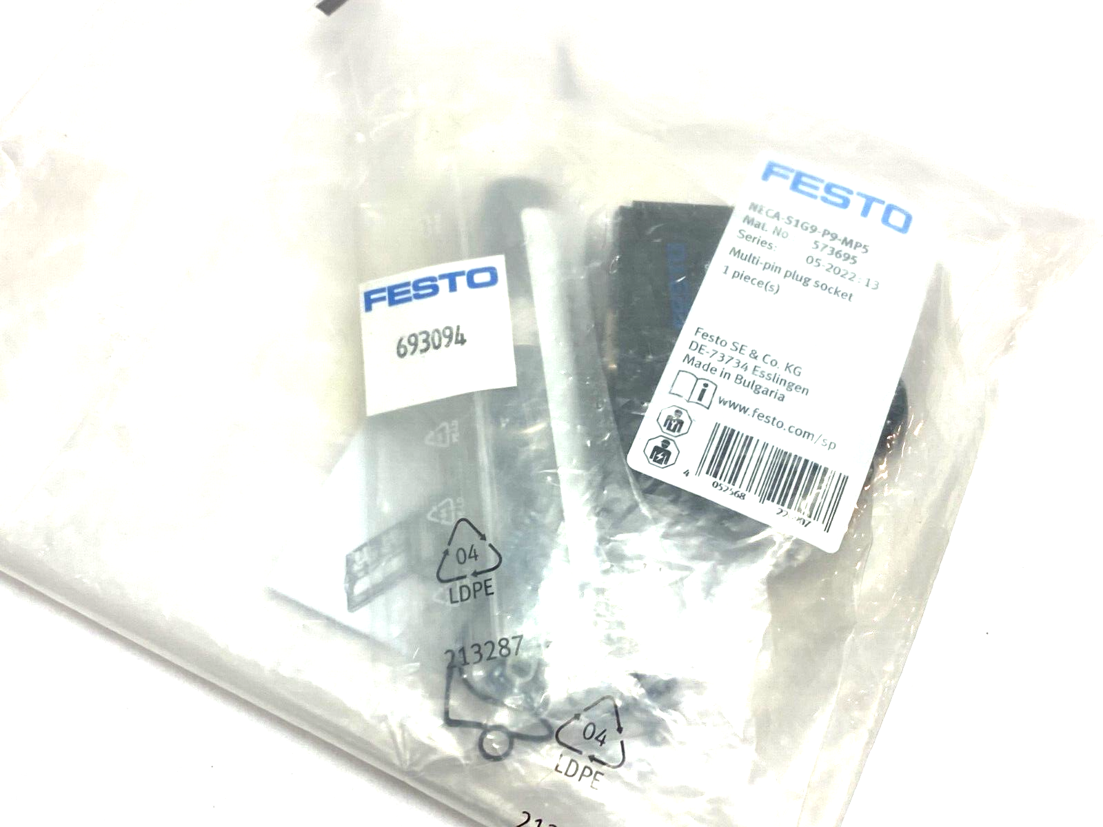NECA-S1G9-P9-MP5,573695 | Festo NECA-S1G9-P9-MP5 Multi-Pin Plug Socket 573695 - New - Maverick Industrial Sales