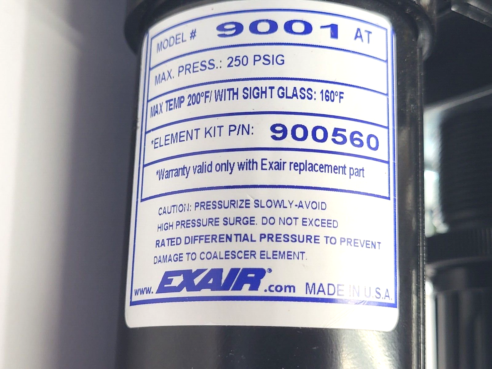 Exair 9001 3/8" Pneumatic Drain Filter Separator w/ 9008 1/4" Pressure Regulator - Maverick Industrial Sales