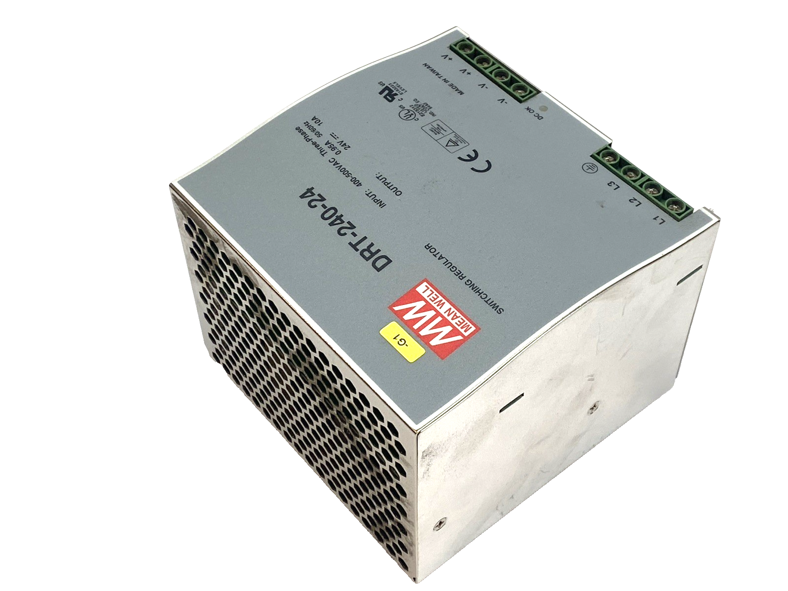 Mean Well DRT-240-24 Power Supply DIN Rail 24V DC 10A 3-Phase - Maverick Industrial Sales