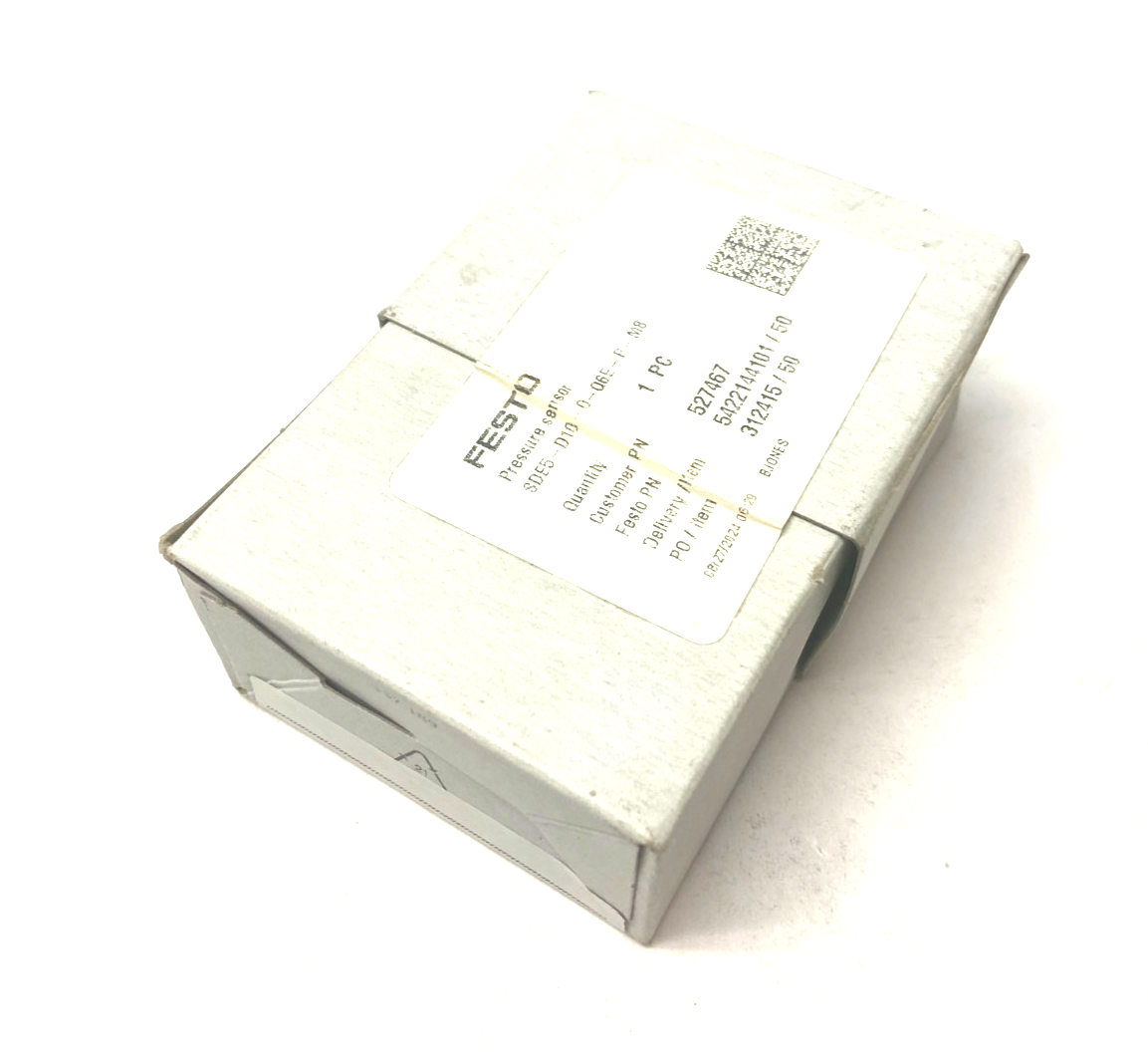 Festo SDE5-D10-O-Q6E-P-M8 Pressure Sensor, N/O Contact, 0-10bar 527467 - Maverick Industrial Sales