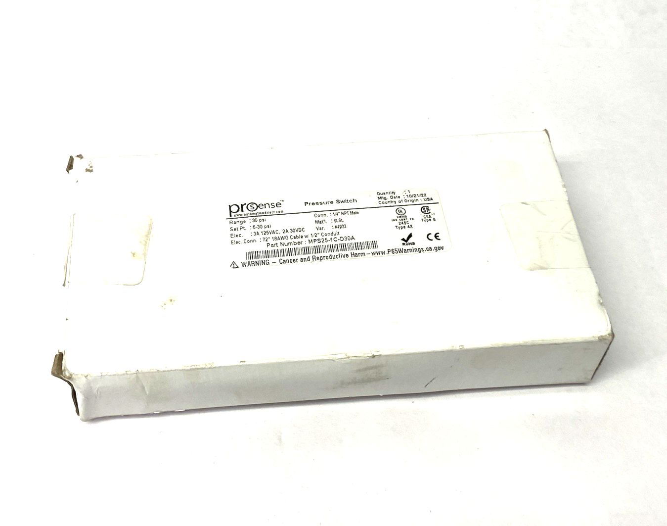AutomationDirect MPS25-1C-D30A ProSense Mechanical Pressure Switch 6-30psi - Maverick Industrial Sales