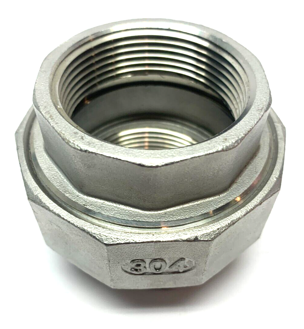 1 1/2"-150 Hex Union Coupling Pipe Fitting Female Thread 304 - Maverick Industrial Sales