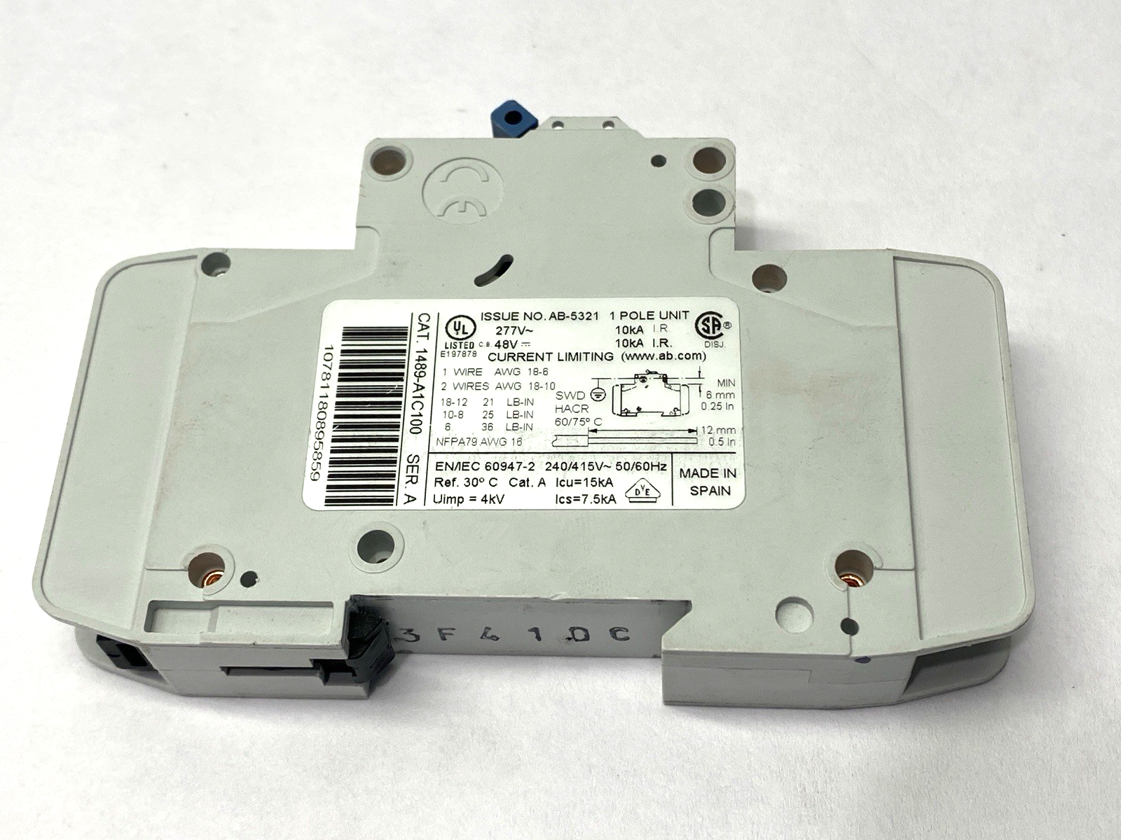 Allen Bradley 1489-A Miniature Circuit Breaker 1-Pole 277V 10A - Maverick Industrial Sales