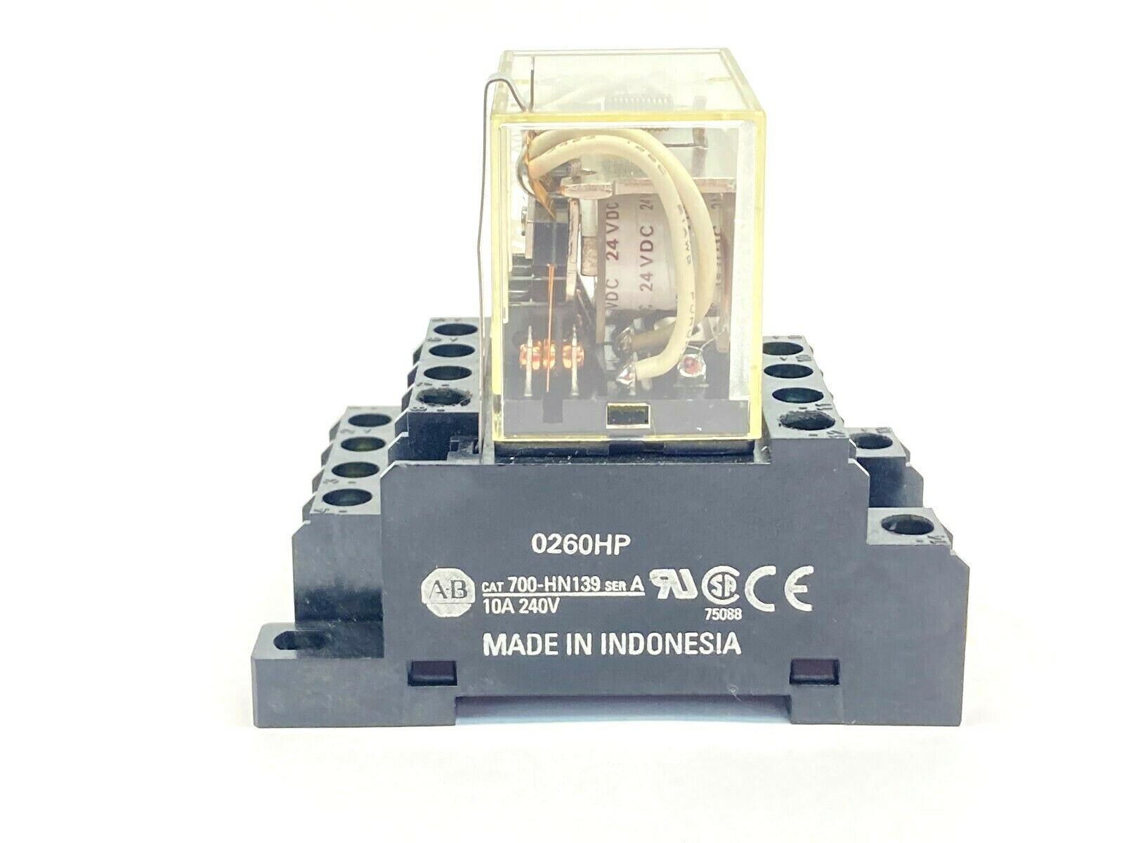 700-HN139,700-HF34Z24 | Allen-Bradley 700-HN139 Ser A Relay Base w/ 700-HF34Z24 Ser B Relay - Used - Maverick Industrial Sales
