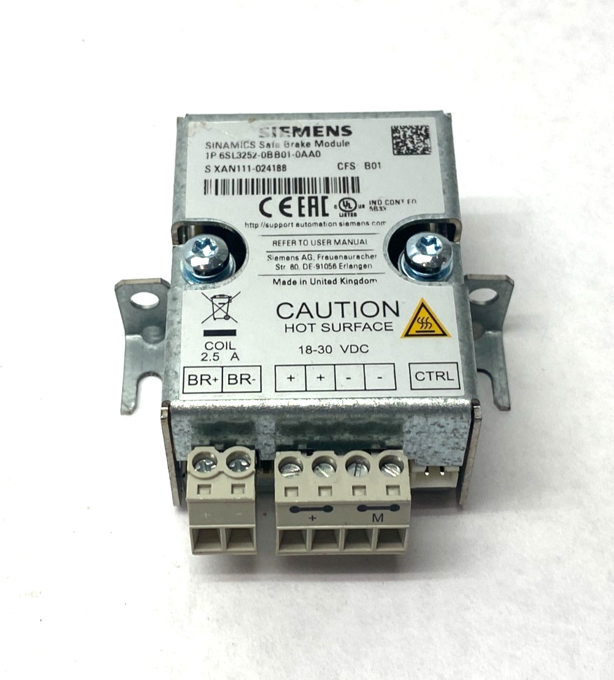 Siemens 6SL3252-0BB01-0AA0 SINAMICS Safe Brake Module - Maverick Industrial Sales
