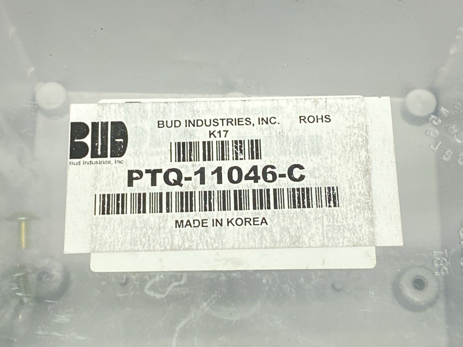 PTQ-11046-C | Bud Industries Fiberglass Box Clear Hinged 4.59" x 4.59" x 3.11" - New - Maverick Industrial Sales