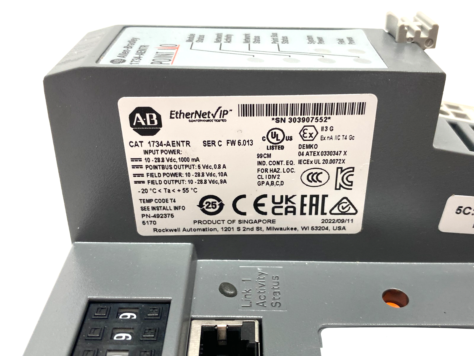 1734-AENTR | Allen Bradley Ser. C 2-Port EtherNet/IP I/O Adapter Module - New – Open box - Maverick Industrial Sales
