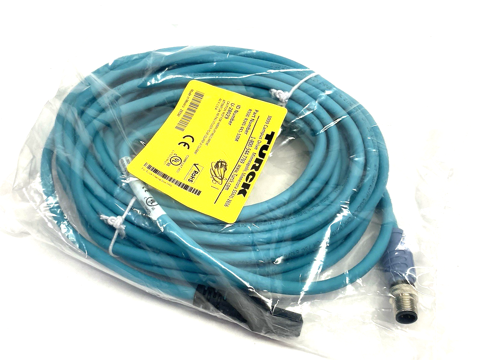 RSSD RJ45 441-10M | Turck Double-Ended Ethernet Cordset 10m U-28029 - New - Maverick Industrial Sales