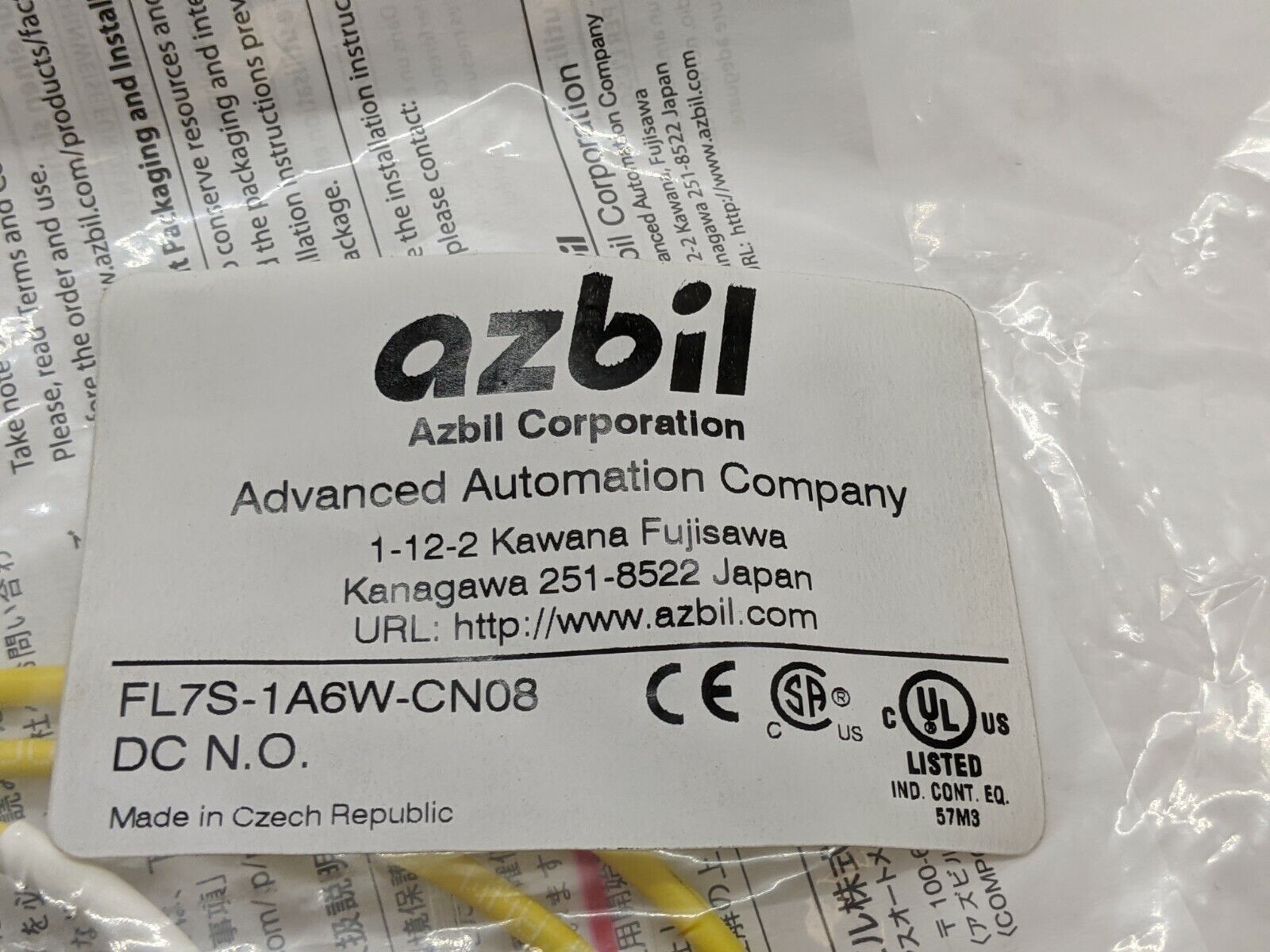 Azbil FL7S-1A6W-CN08 Cylindrical Proximity Sensor - Maverick Industrial Sales