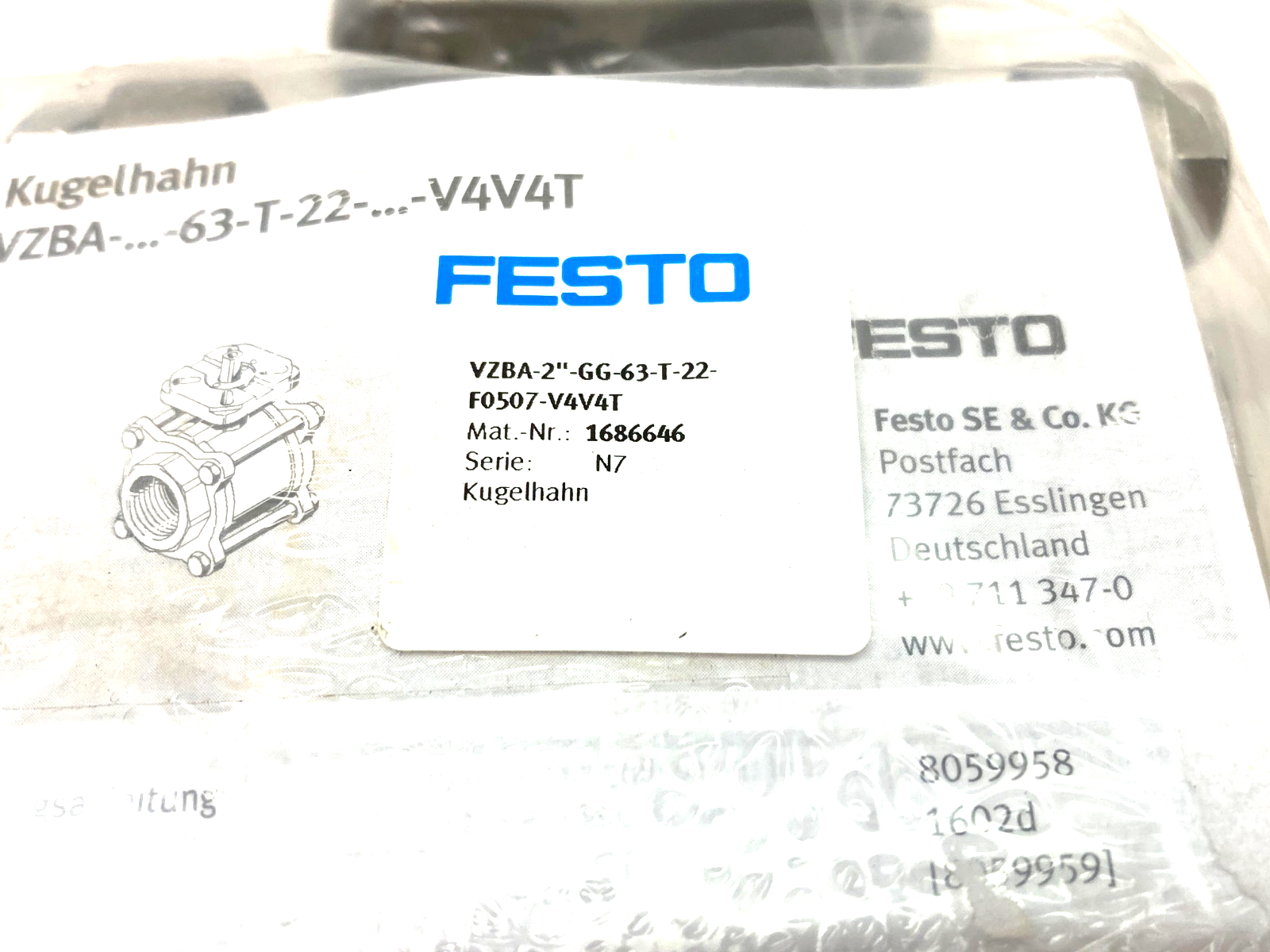 Festo VZBA-2"-GG-63-T-22-F0507-V4V4T Ball Valve Actuator 2-Way 1686646 - Maverick Industrial Sales